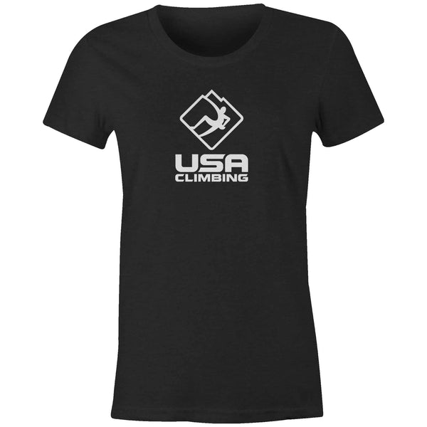 Women's T-shirt - USA Climbing Logo Black & White Tee